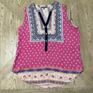 Brixon Ivy Large Multicolor Sleeveless V-neck Blouse Stitch Fix